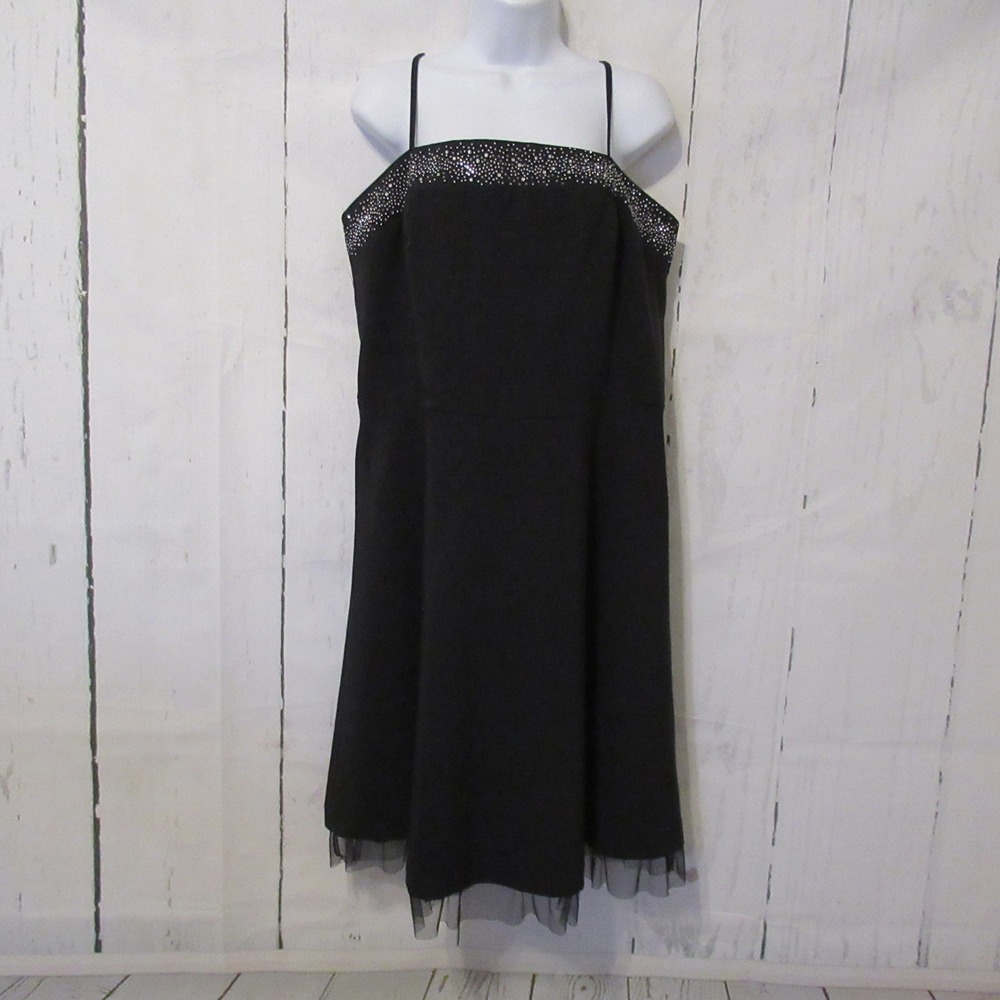 Y2K Taboo Dress 1X Black Rhinestone Witchy Whimsigoth Goth Fairycore Prom Vtg